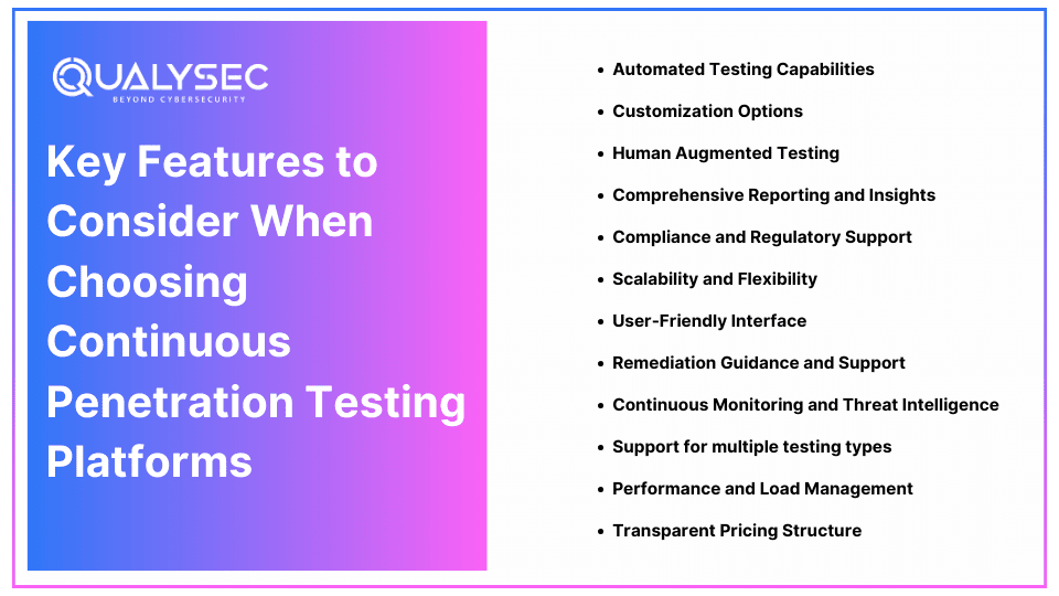 Key features Continuous Penetration Testing